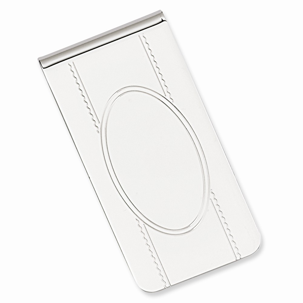 Kelly Waters Rhodium-Plated With Engravable Area Money Clip Kelly Waters Rhodium-Plated With Engravable Area Money Clip